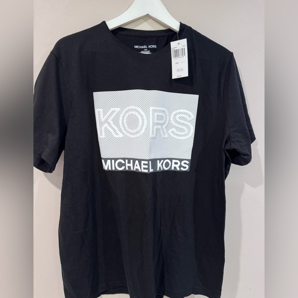 Michael Kors Black Tee with White Logo - Picture 2 of 3